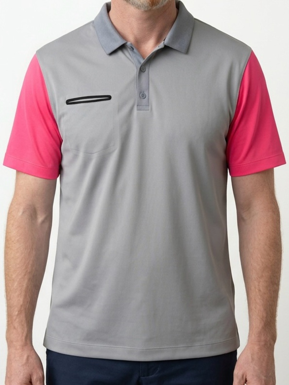 MEN'S NIKE GOLF TOUR PERFORMANCE DRI-FIT POLO SHIRT SZ XL GRAY/PINK COLORBLOCK